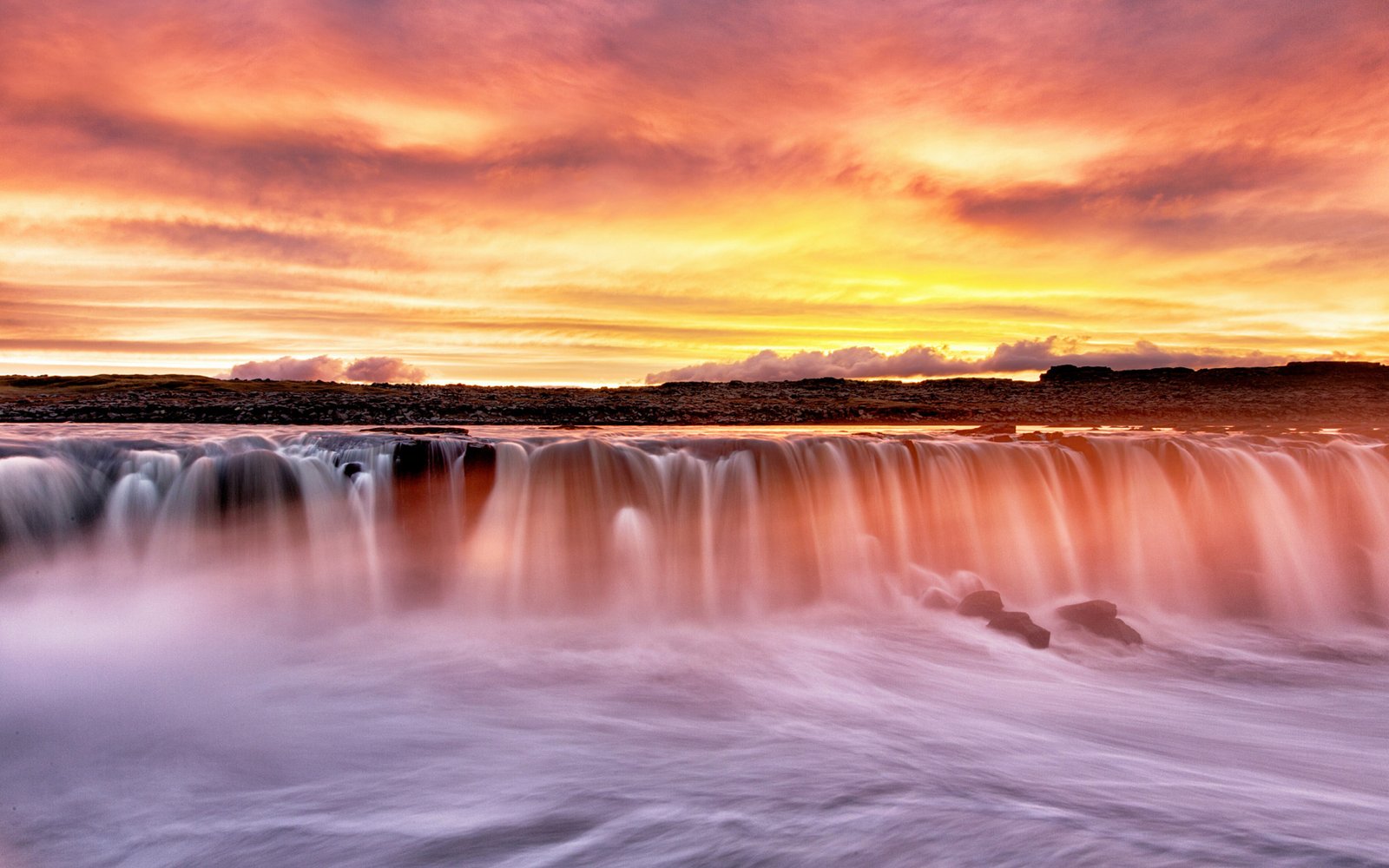 Selfoss Waterfall On The River Jökulsá á Fjöllum In The North Of