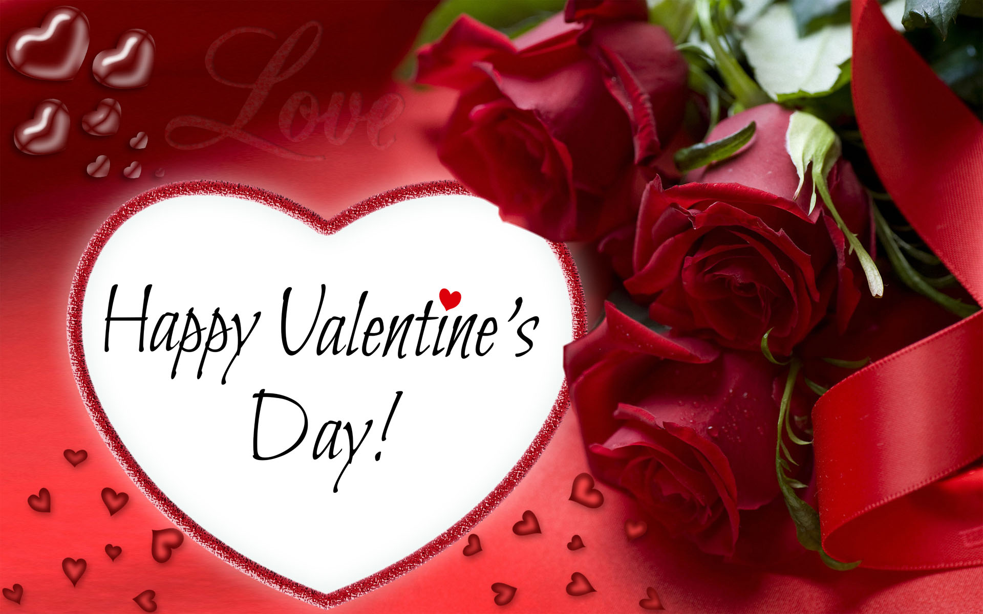 Happy Valentines Day Love Card Red Roses and Heart Wallpapers Hd ...