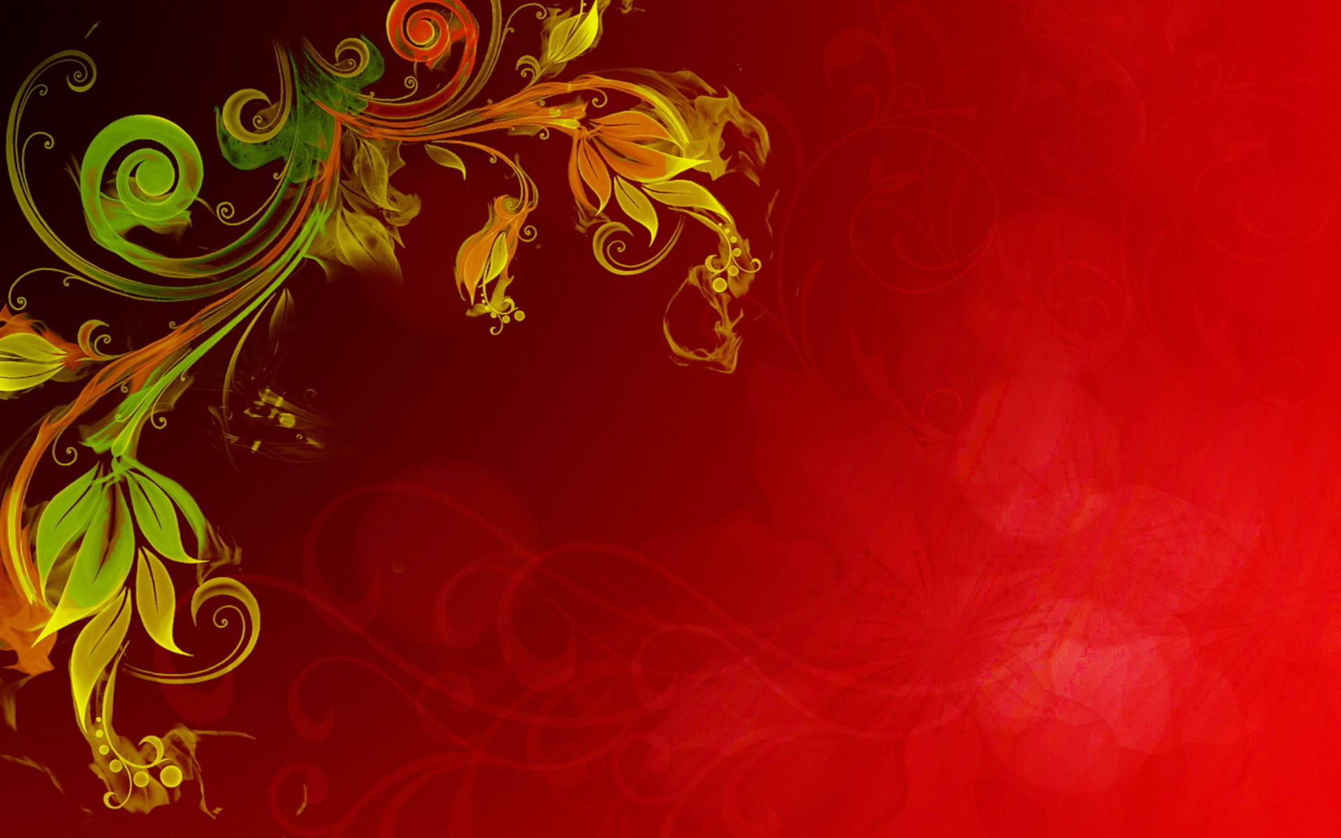Floral Vector Red Background Hd : Wallpapers13.com