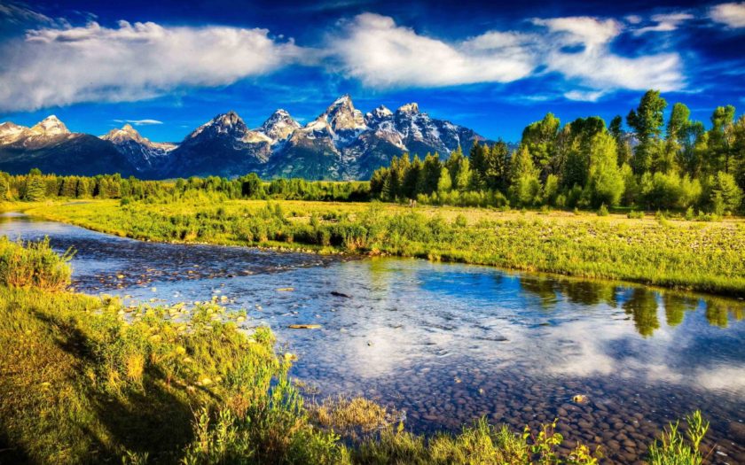 Grand Teton National Park Wyoming Rocky Mountains Beautiful Nature Scenery  : 