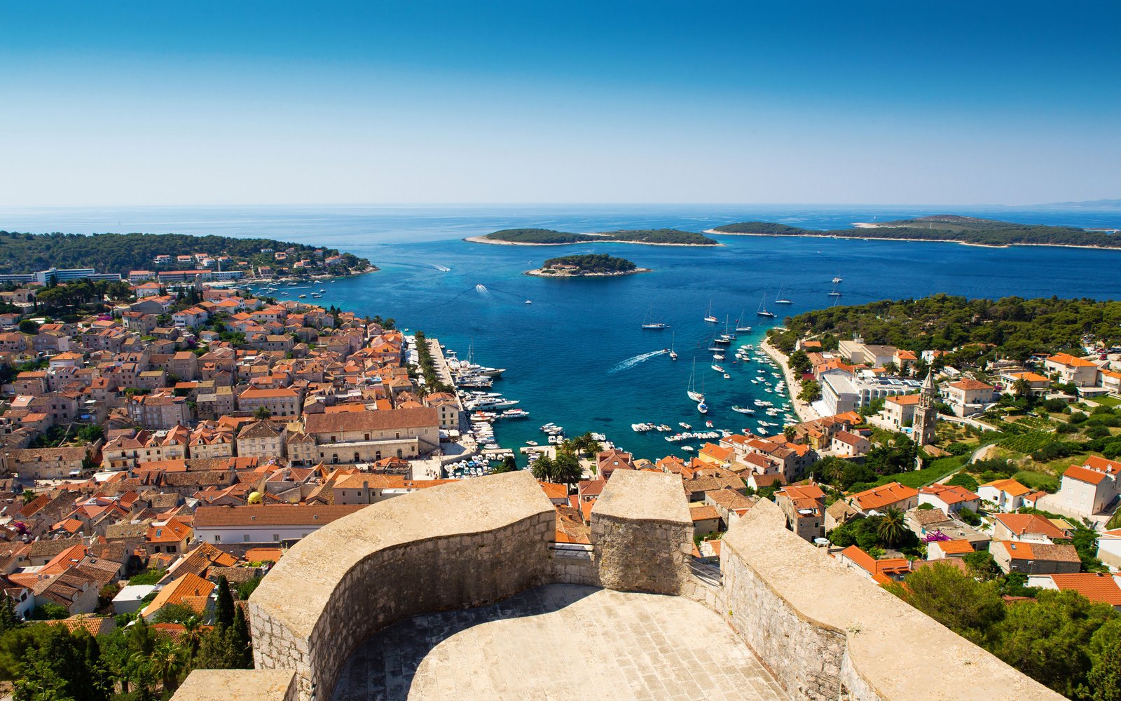 Beautiful view of old harbor in Hvar town,Croatia-Wallpaper Hd ...