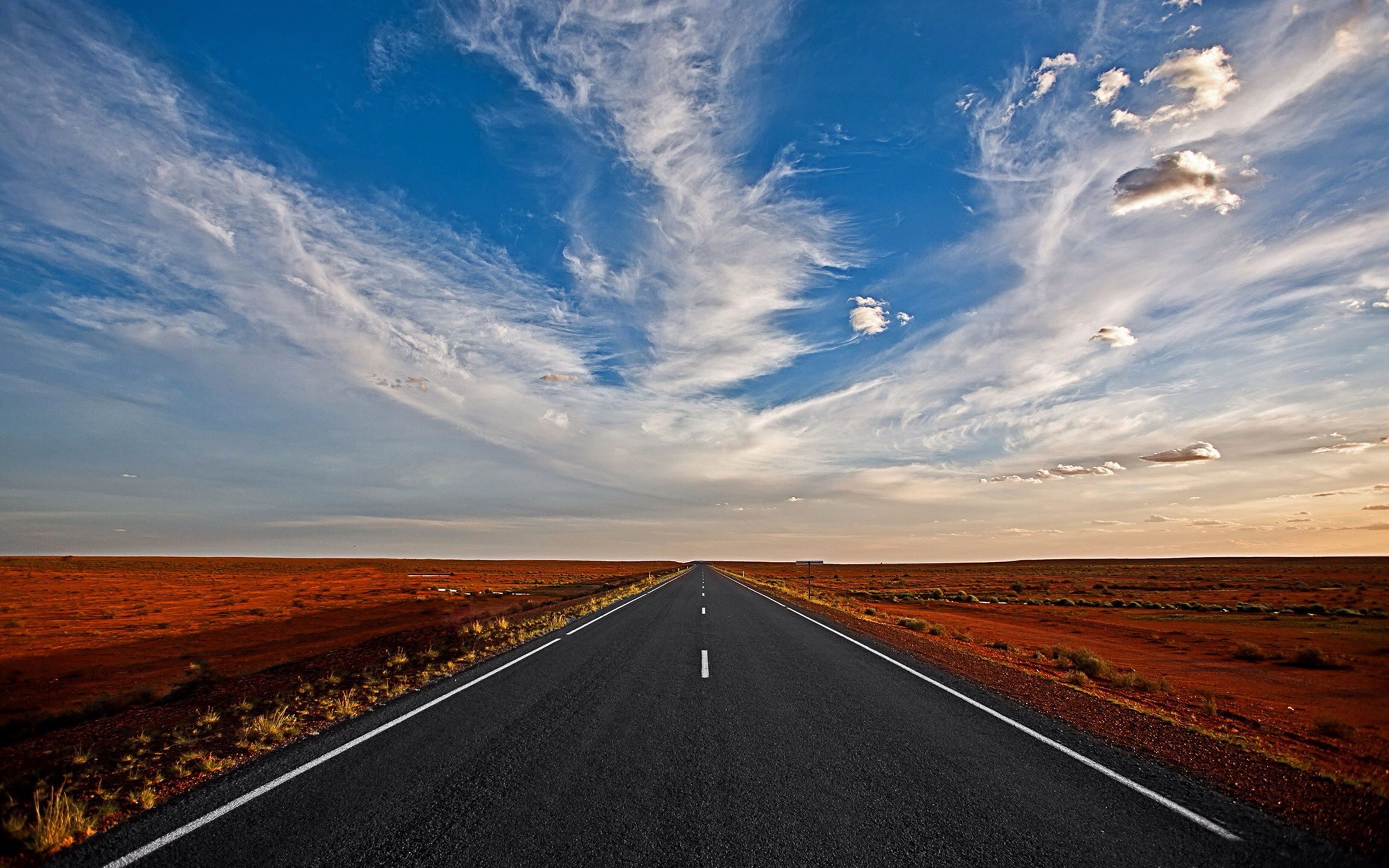 Road Blue Sky And White Clouds Desktop Backgrounds Free Download For