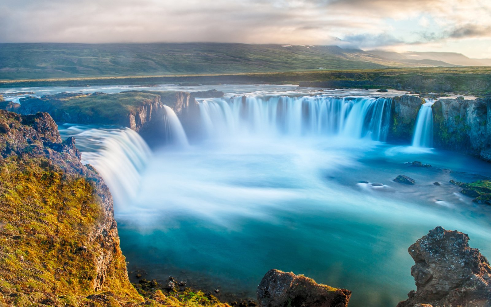 Godafoss Waterfall Icelandic Nice Water From The River Skjálfandafljót ...