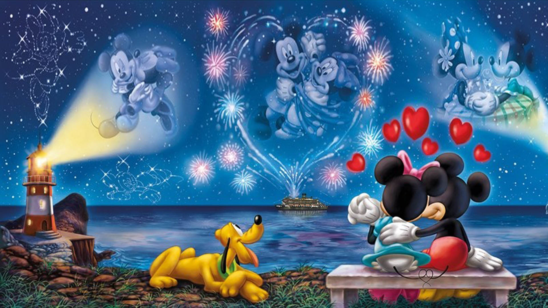 Walt Disney Mickey And Minnie Love Couple Wallpaper Hd ...