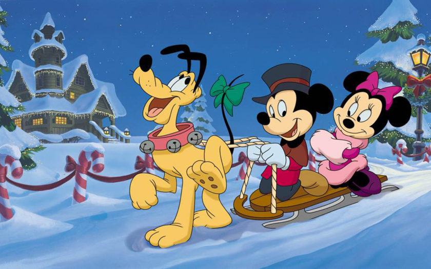 Winter Sledding With Pluto Mickey And Minnie Mouse Cartoons Christmas ...