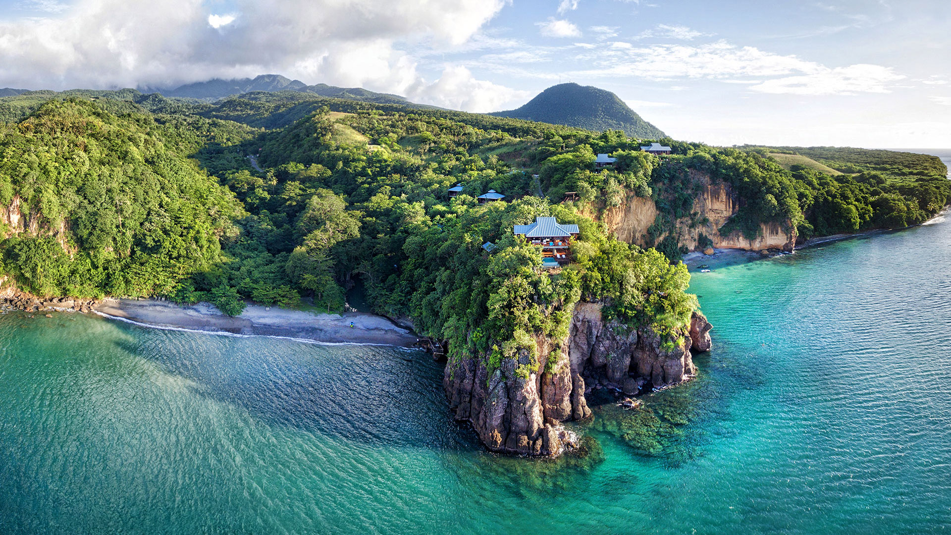 Caribbean The Secret Bay Luxurious Tropical Resort Dominica Desktop Wallpaper Hd Resolution